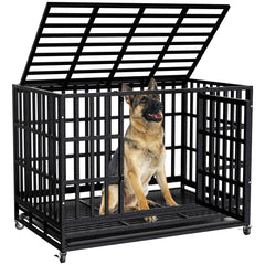 SHUSHIM Enhanced Heavy-Duty Dog Kennel frame close-up showing reinforced steel for durability