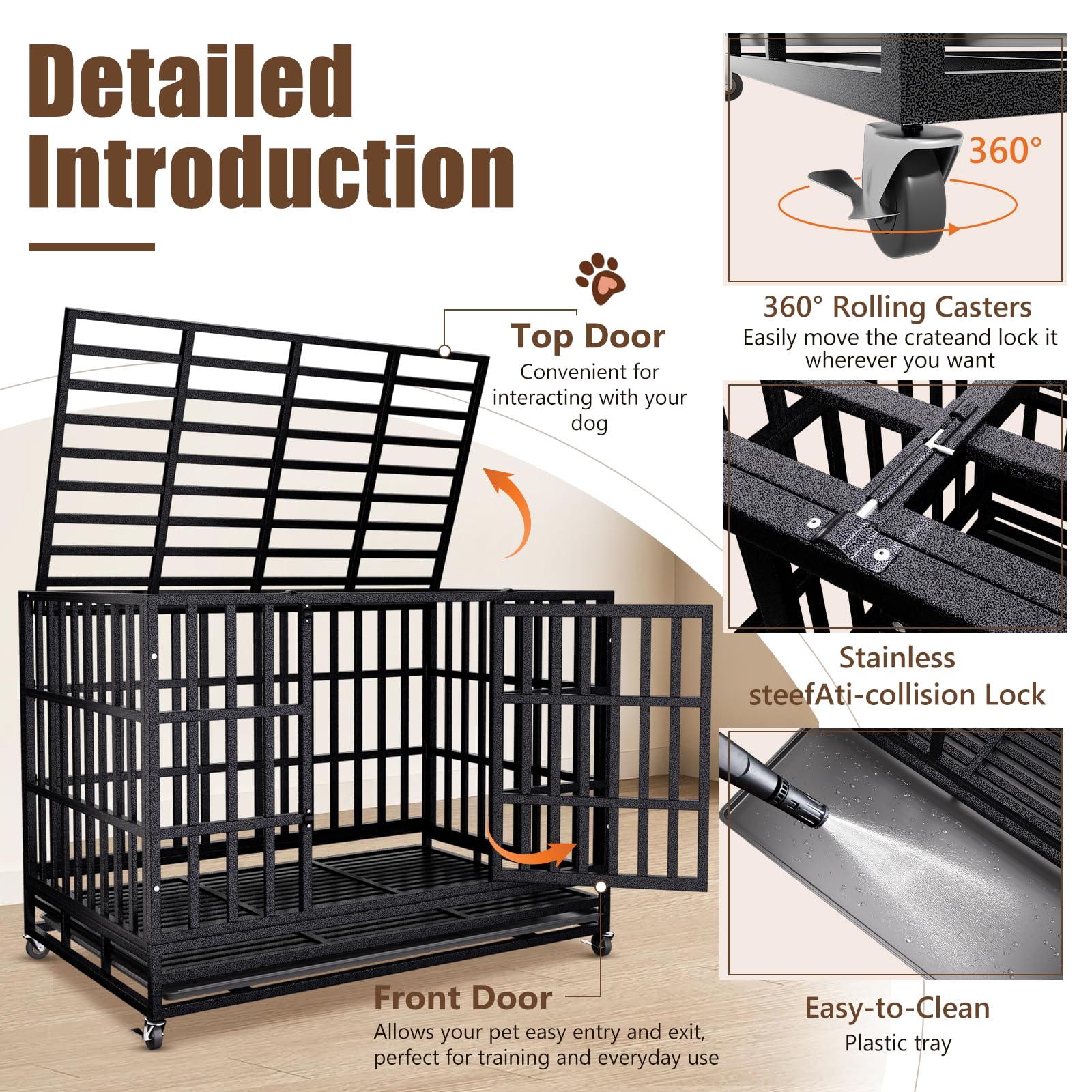 SHUSHIM kennel dimensions image showing 48x30x35 inches for XL dogs