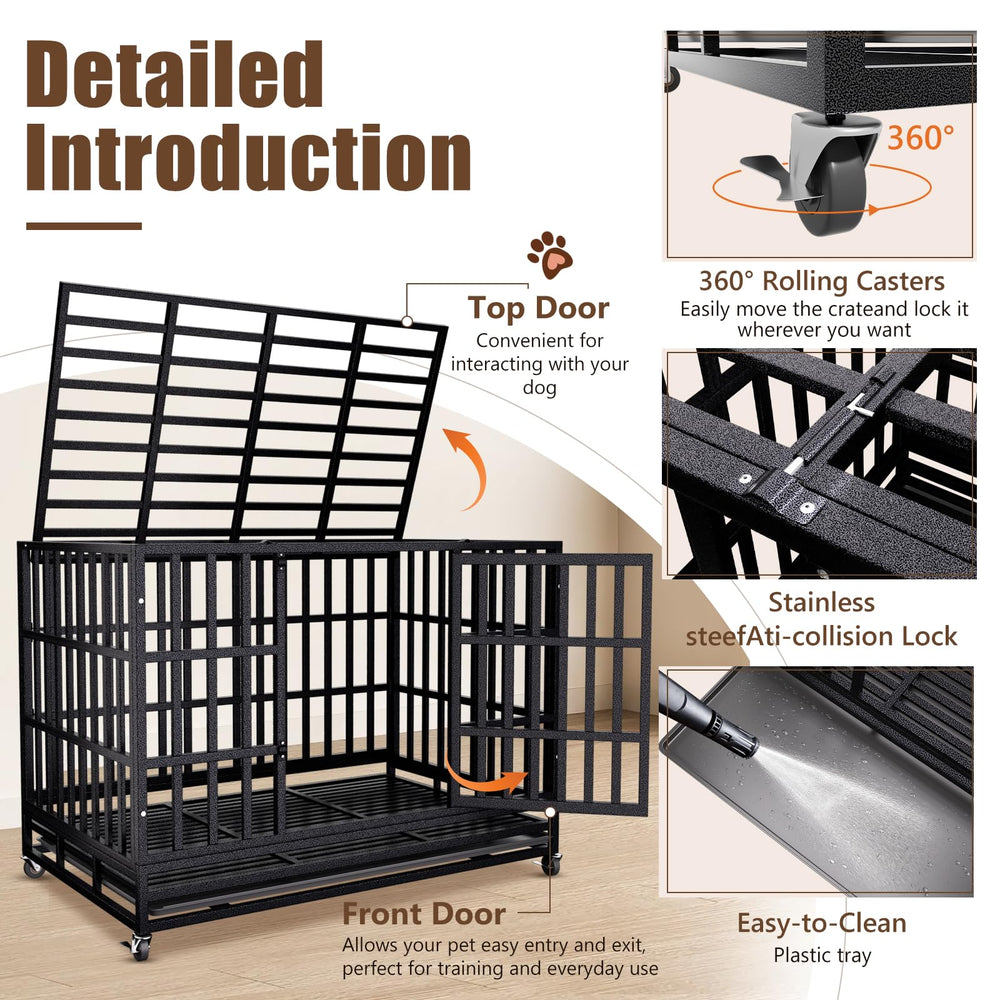 SHUSHIM kennel dimensions image showing 48x30x35 inches for XL dogs