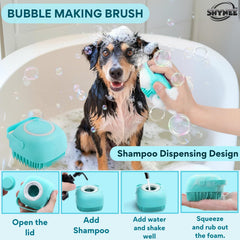 SHYNEE shampoo brush dispenses foam evenly for thorough wash