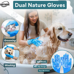 SHYNEE washing gloves closeup showing soft silicone tips