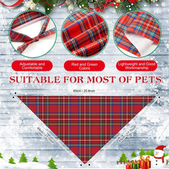 Shyyween buffalo plaid dog bandana set shows multiple styles for diverse looks