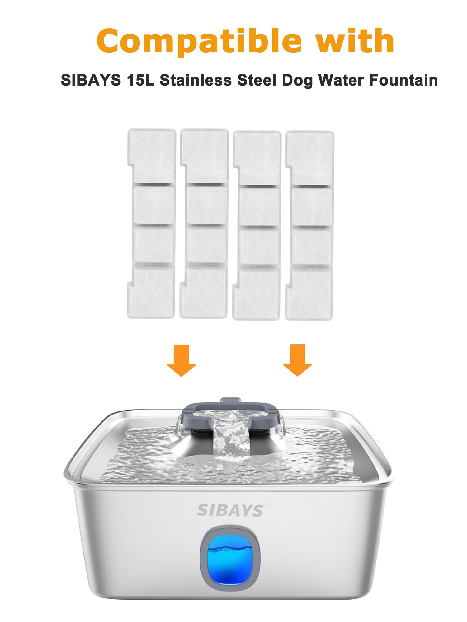 SIBAYS compatible 4Gal/15L fountain demonstrates a snug fit for large dogs.