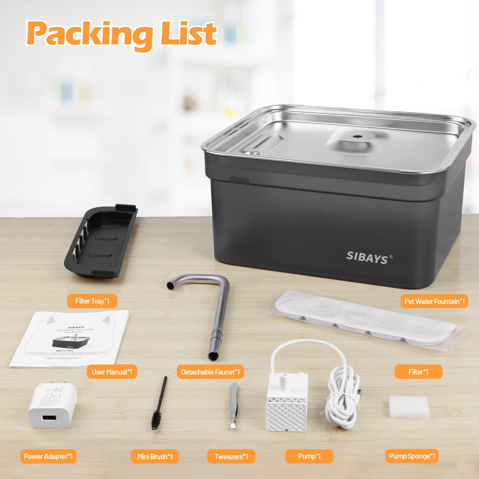 SIBAYS FS70 easy-clean disassembly simplifies routine maintenance for pet homes