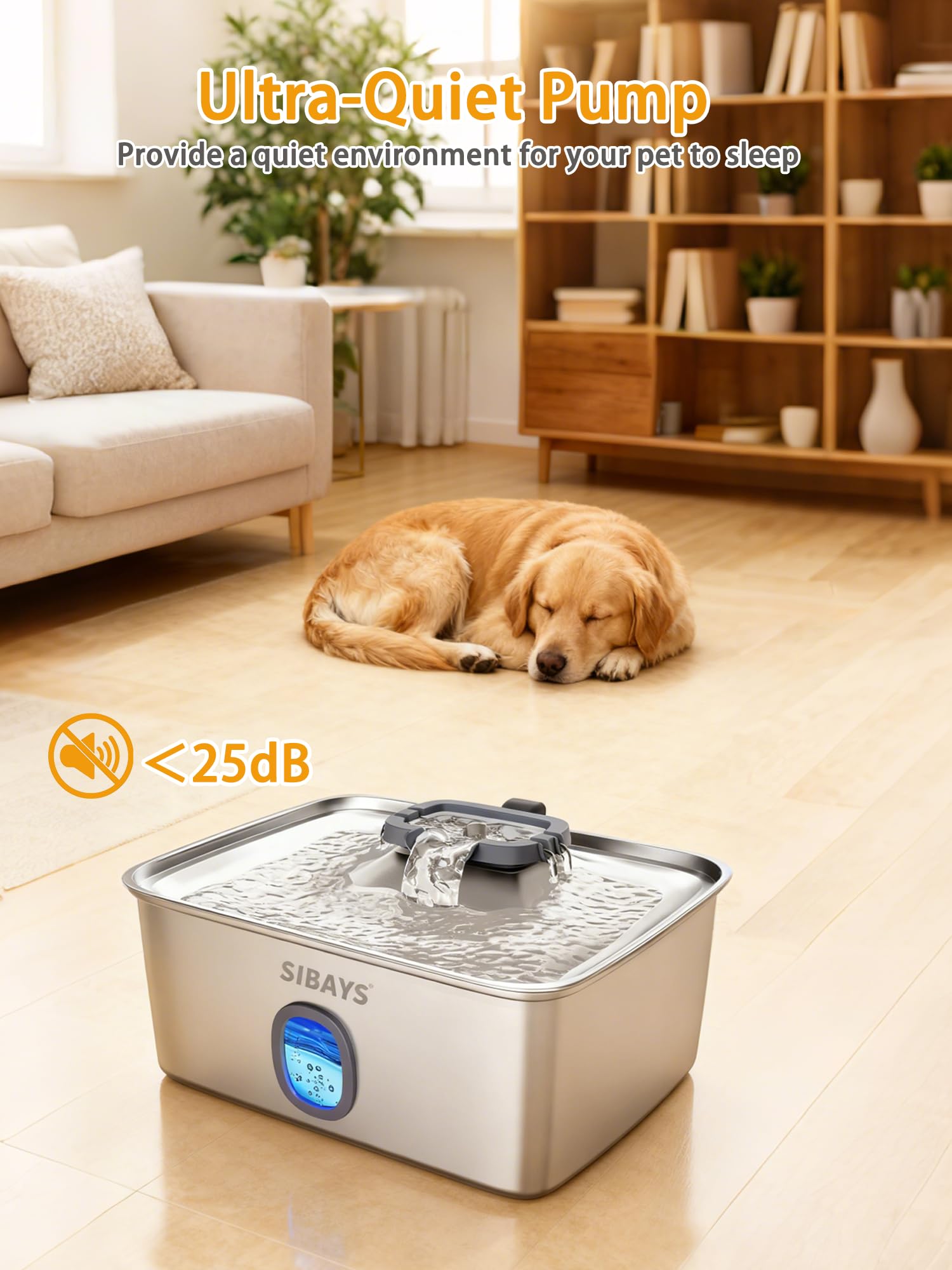 SIBAYS quiet pump operates under 25db for peaceful homes