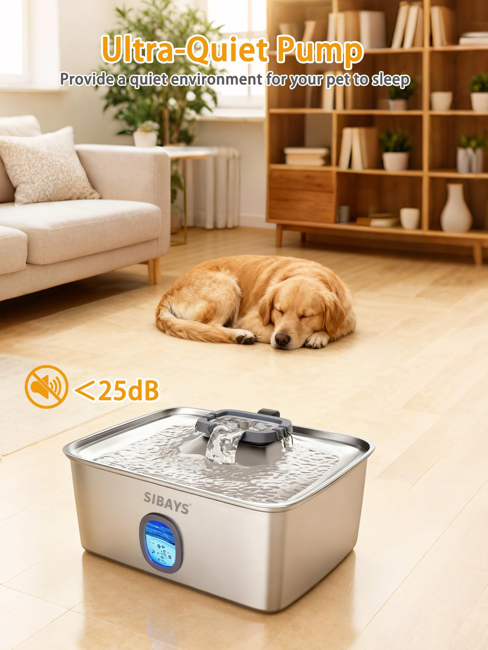SIBAYS quiet pump operates under 25db for peaceful homes