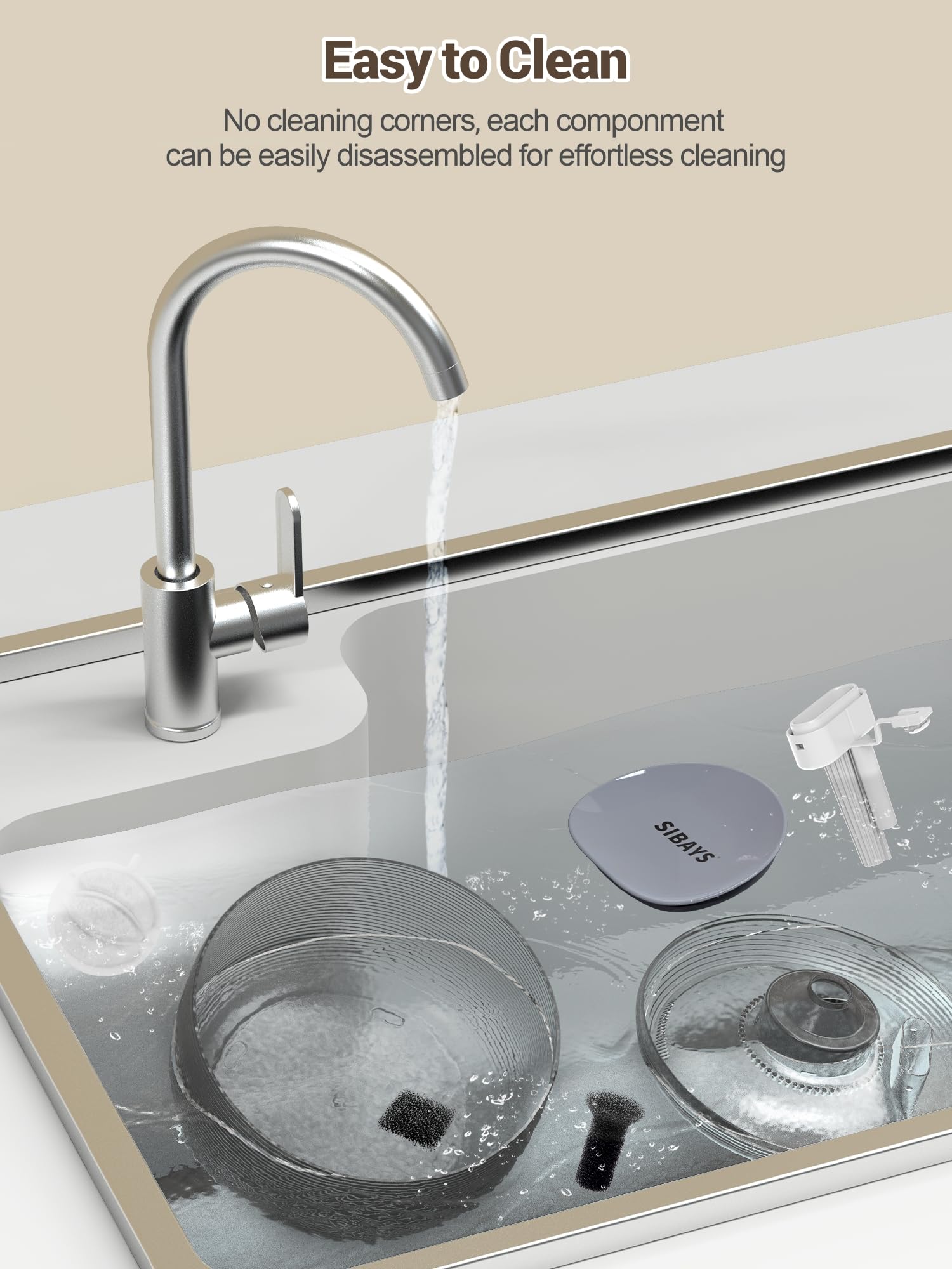 SIBAYS 3.5L capacity supports longer intervals between refills during busy days.