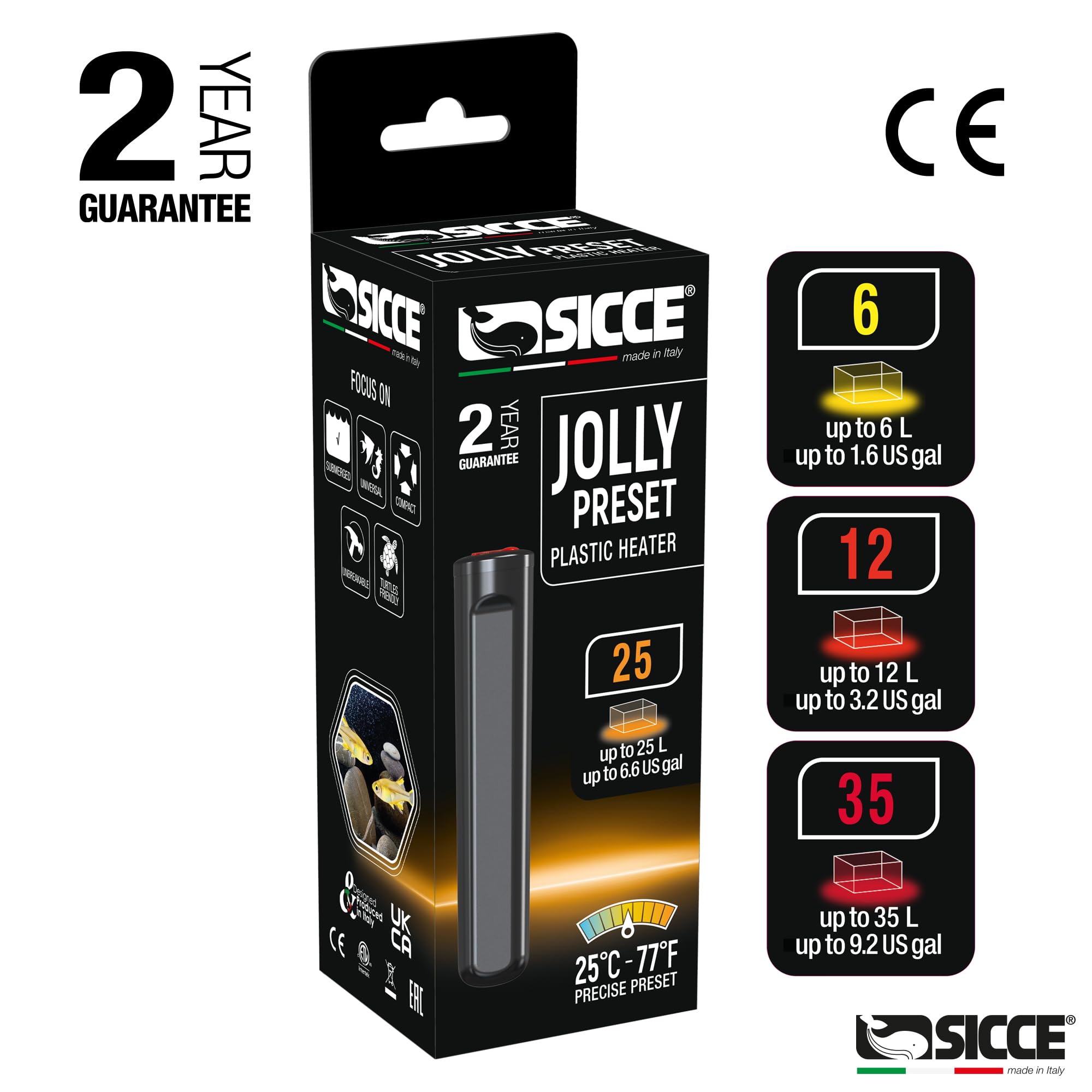 Sicce Jolly integrated circuit close-up demonstrates reliable, pre-set temperature regulation.