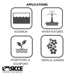 Sicce MICRA includes filtering pad and stainless steel shaft for durability