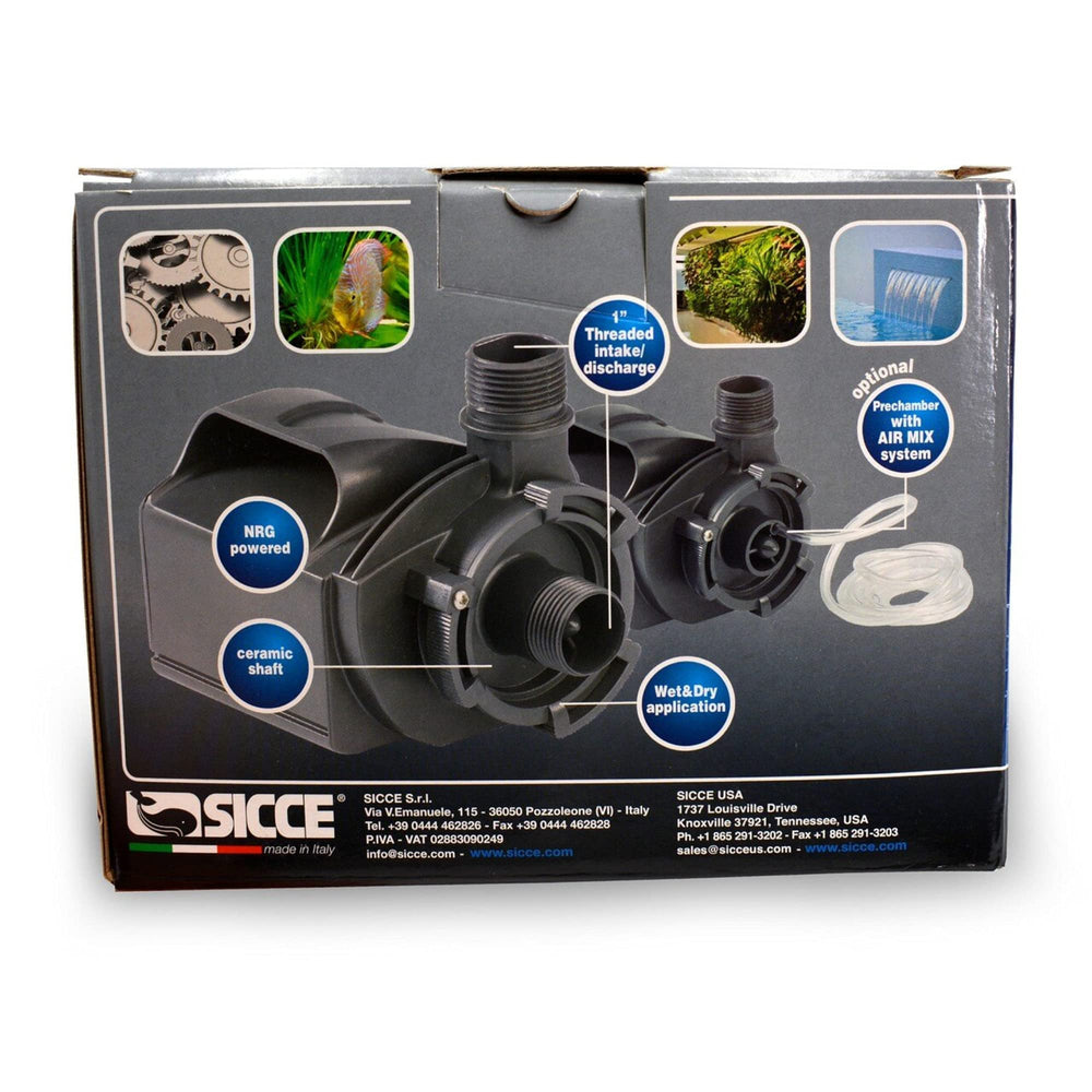 Sicce MULTI 5800 submerged installation demonstrates quiet operation and steady water flow.