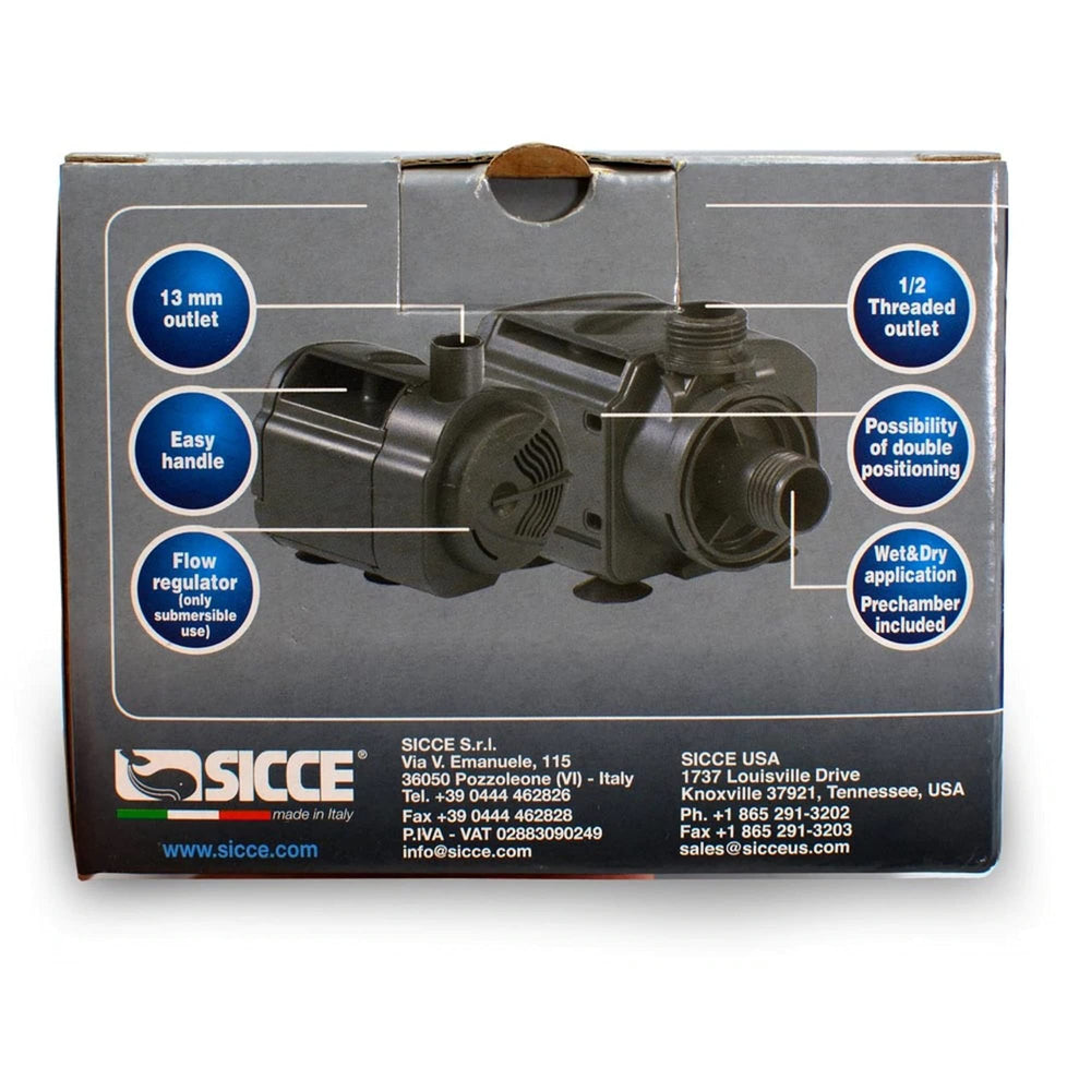 Sicce MULTI 800 outlet 13mm illustrating adjustable flow capability