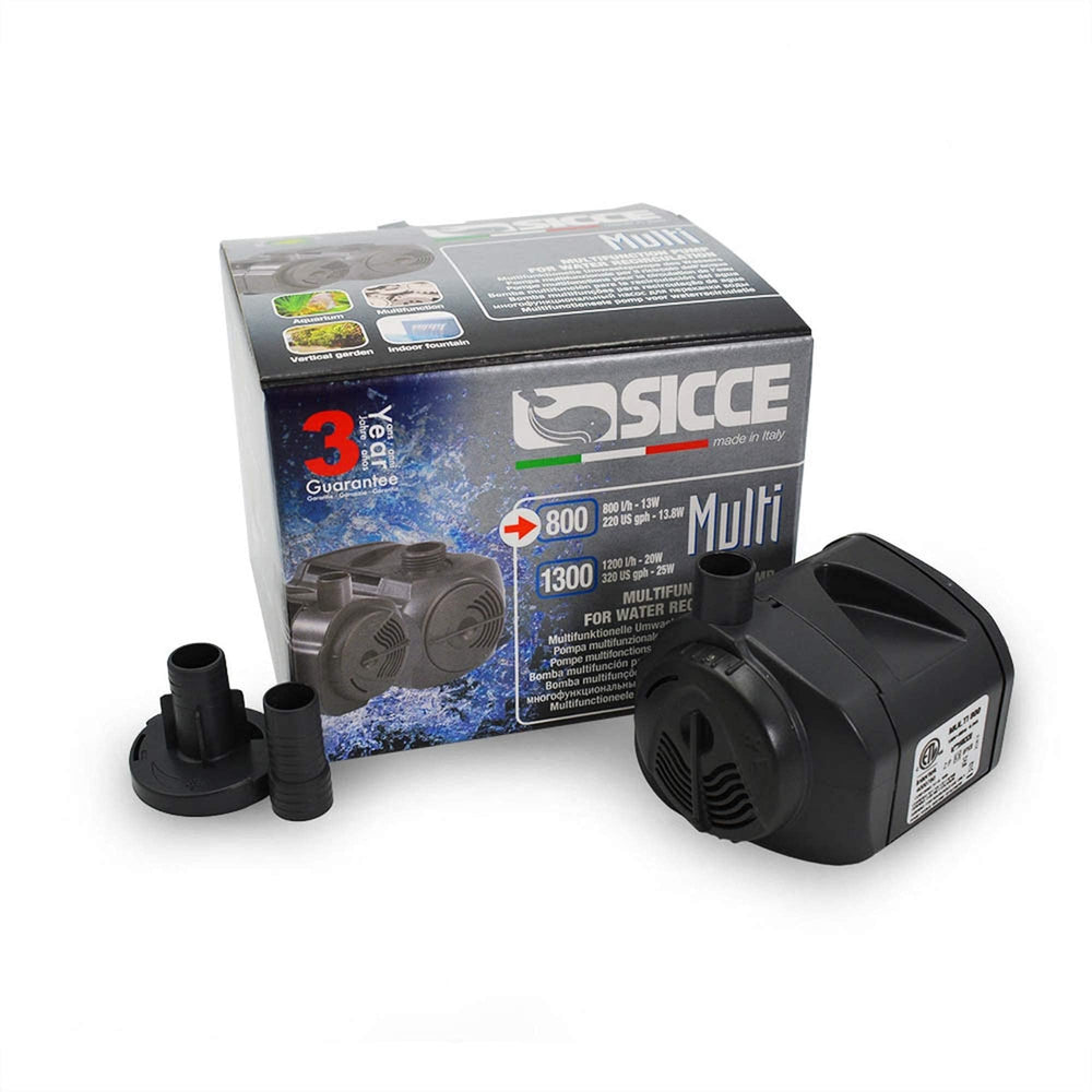 Sicce MULTI 800 submerged installation demonstrating easy setup in a tank