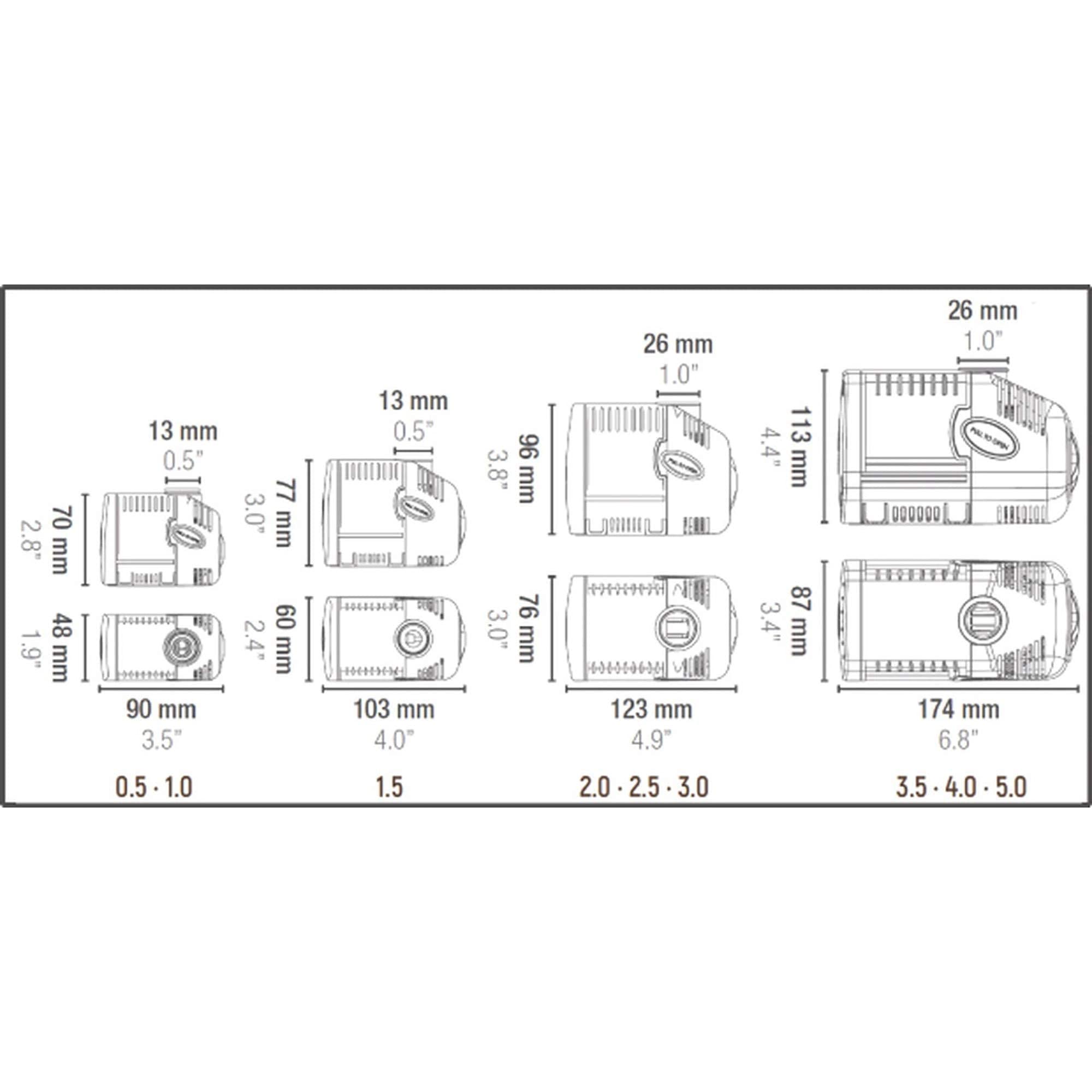 Sicce Syncra Silent 1.0 pump side angled view for inline or submersible setups.