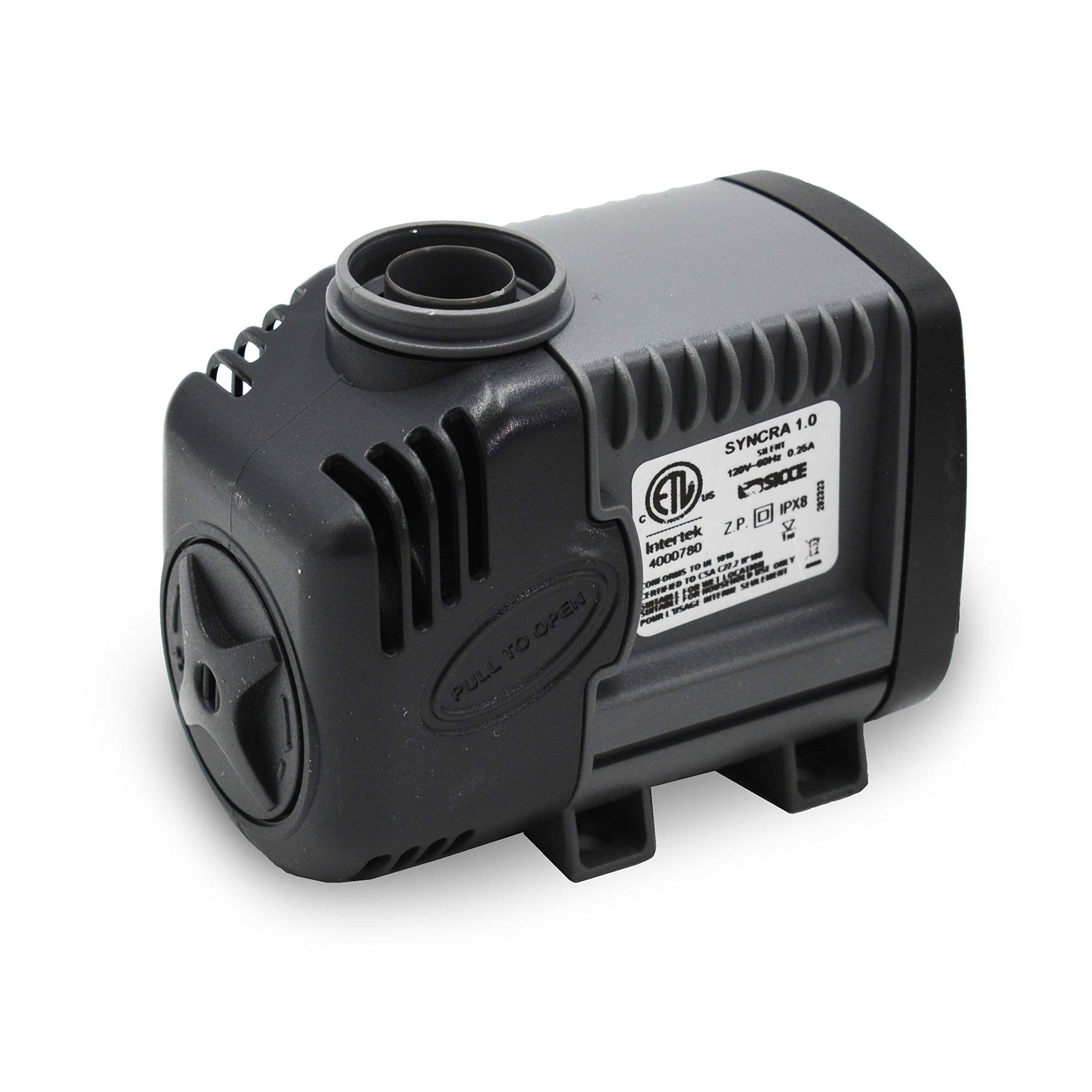Sicce Syncra Silent 1.0 pump top view showing compact, ultra-quiet tank performance.