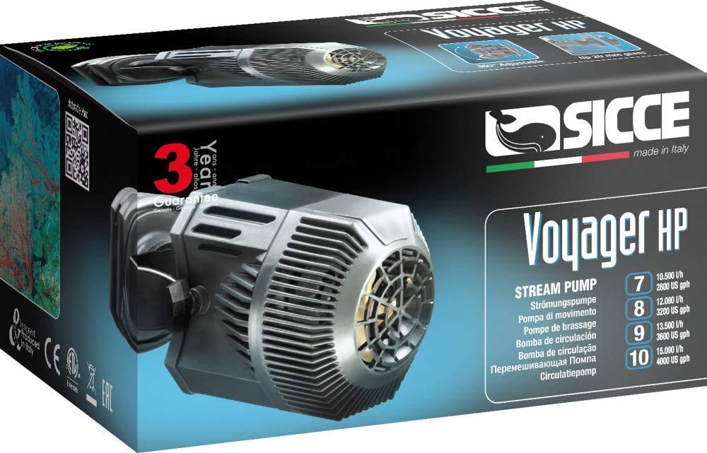 sicce voyager hp 7 stream pump in-tank installation demonstrates submerged operation for freshwater or saltwater