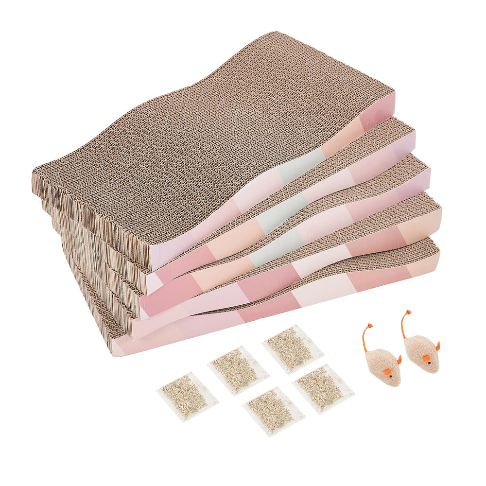 SIDAZON cat scratching pads five-pack displayed for indoor cats, furniture protection.