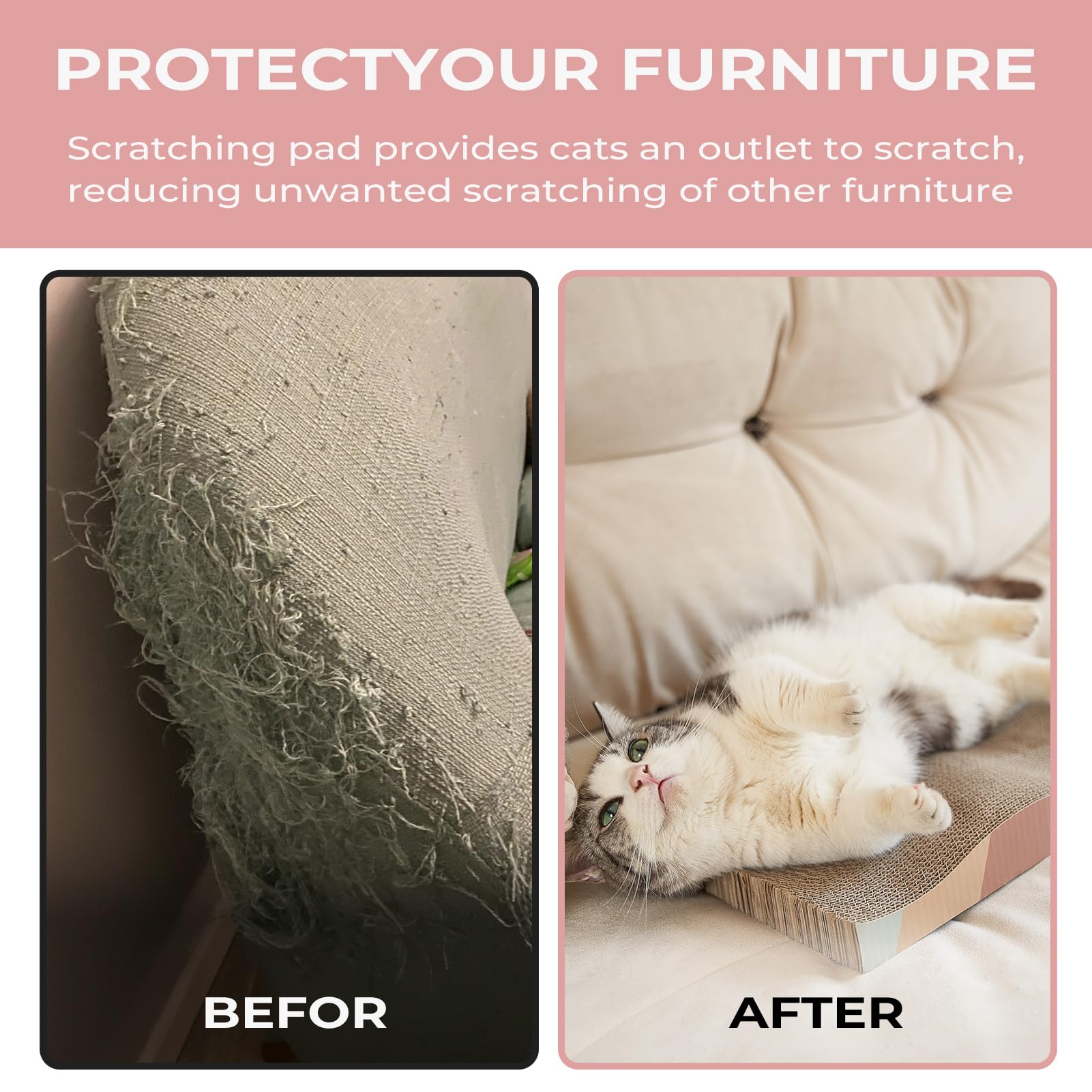 SIDAZON large wide cat scratcher suitable for indoor cats.