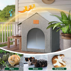 Siedihit cat house insulated interior emphasizes warmth and comfort for all seasons