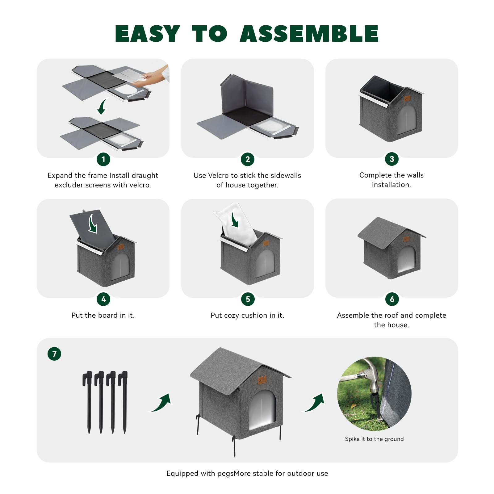 Siedihit collapsible design with Velcro closures makes setup and cleaning quick