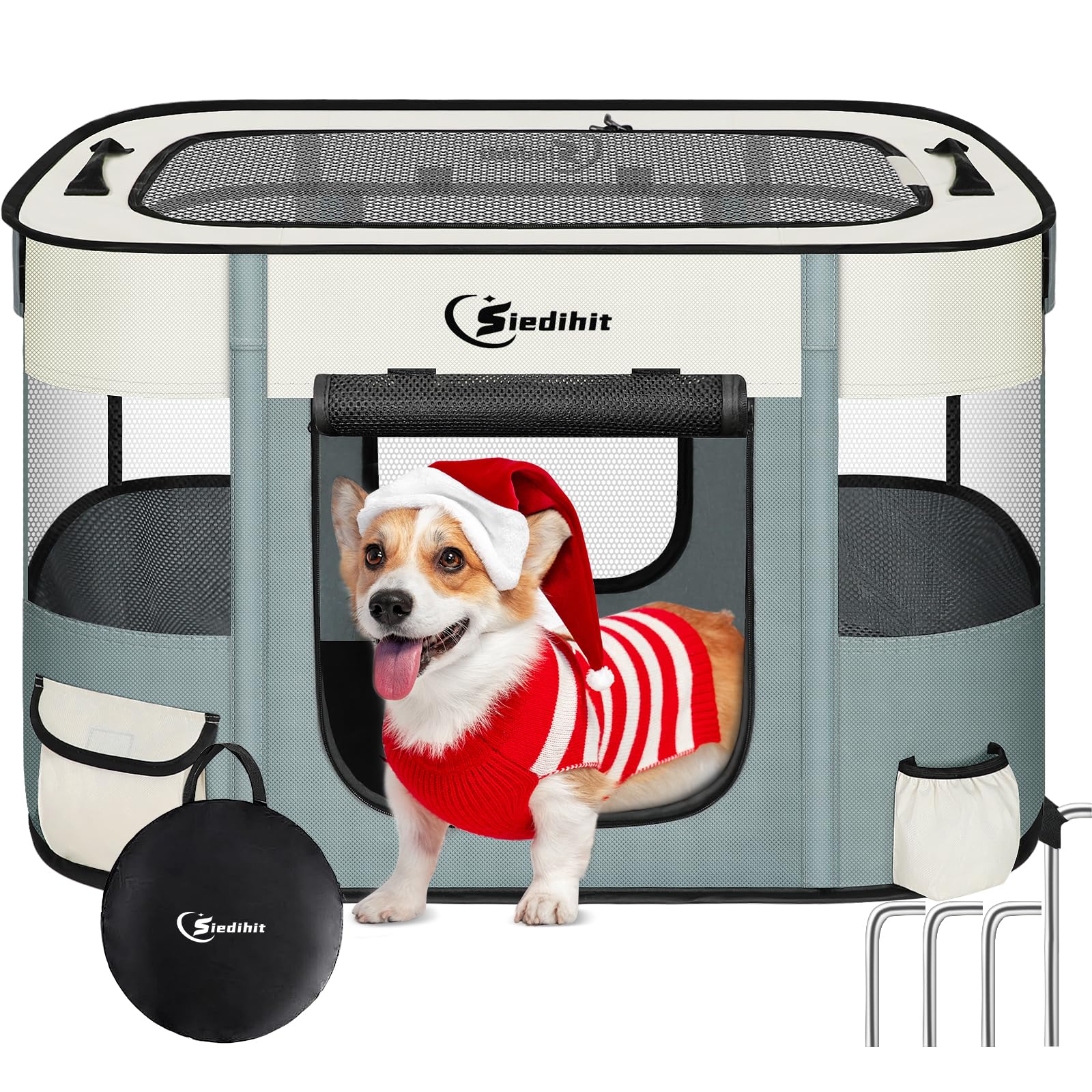 Siedihit Dog Cat Playpen assembly-ready setup for quick containment.