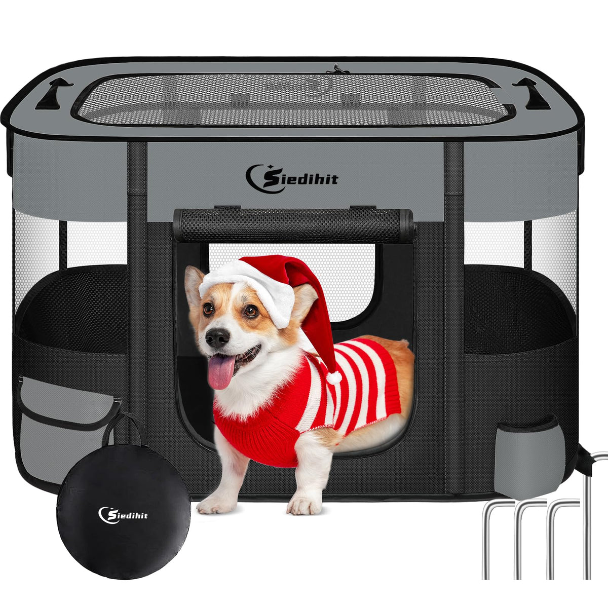Siedihit dog cat playpen foldable for quick setup and versatile use.