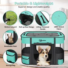 Siedihit size-medium playpen demonstrates fit for small to mid-size pets.