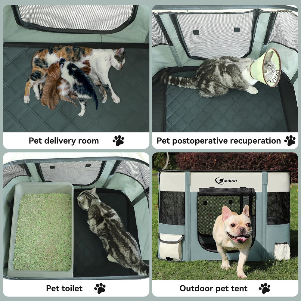 Siedihit dog playpen carry case emphasizes portability for easy travel and storage.