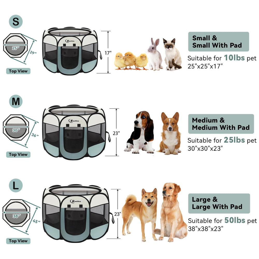 Siedihit Dog Playpen easy clean design simplifies maintenance after outdoor use