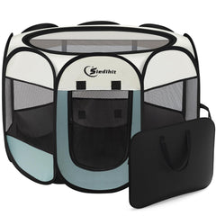 Siedihit Dog Playpen setup shows quick pop up containment for on-the-go use
