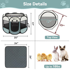 Siedihit dog playpen side rolled entry for easy access