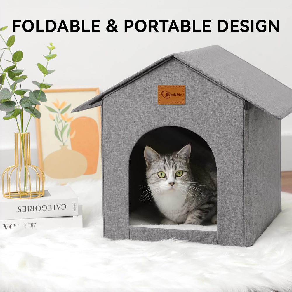 Siedihit outdoor cat house easy cleaning after outdoor adventures.