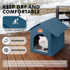 Siedihit outdoor cat house entrance detail demonstrates accessible space and easy entry.