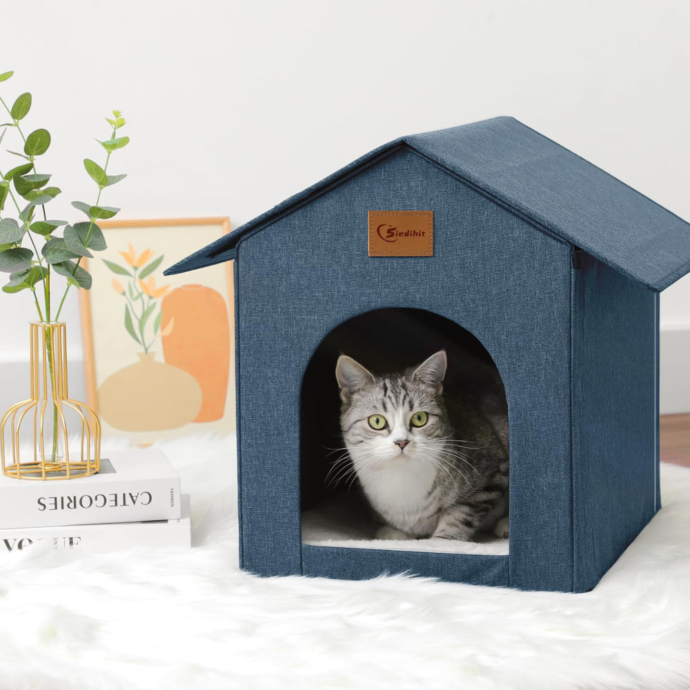 Siedihit indoor-outdoor versatility shows cozy hideaway for indoor pets.