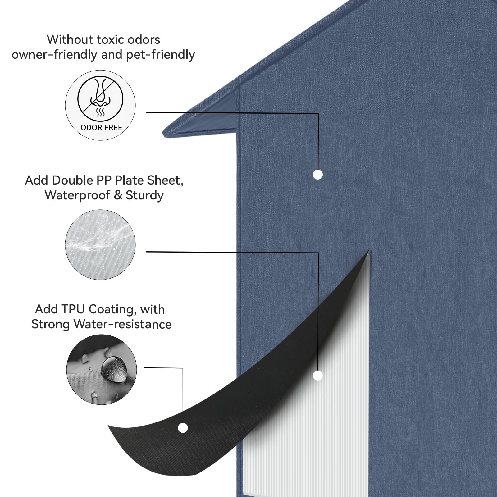Siedihit outdoor cat house insulation and cushion improve comfort in cold weather.