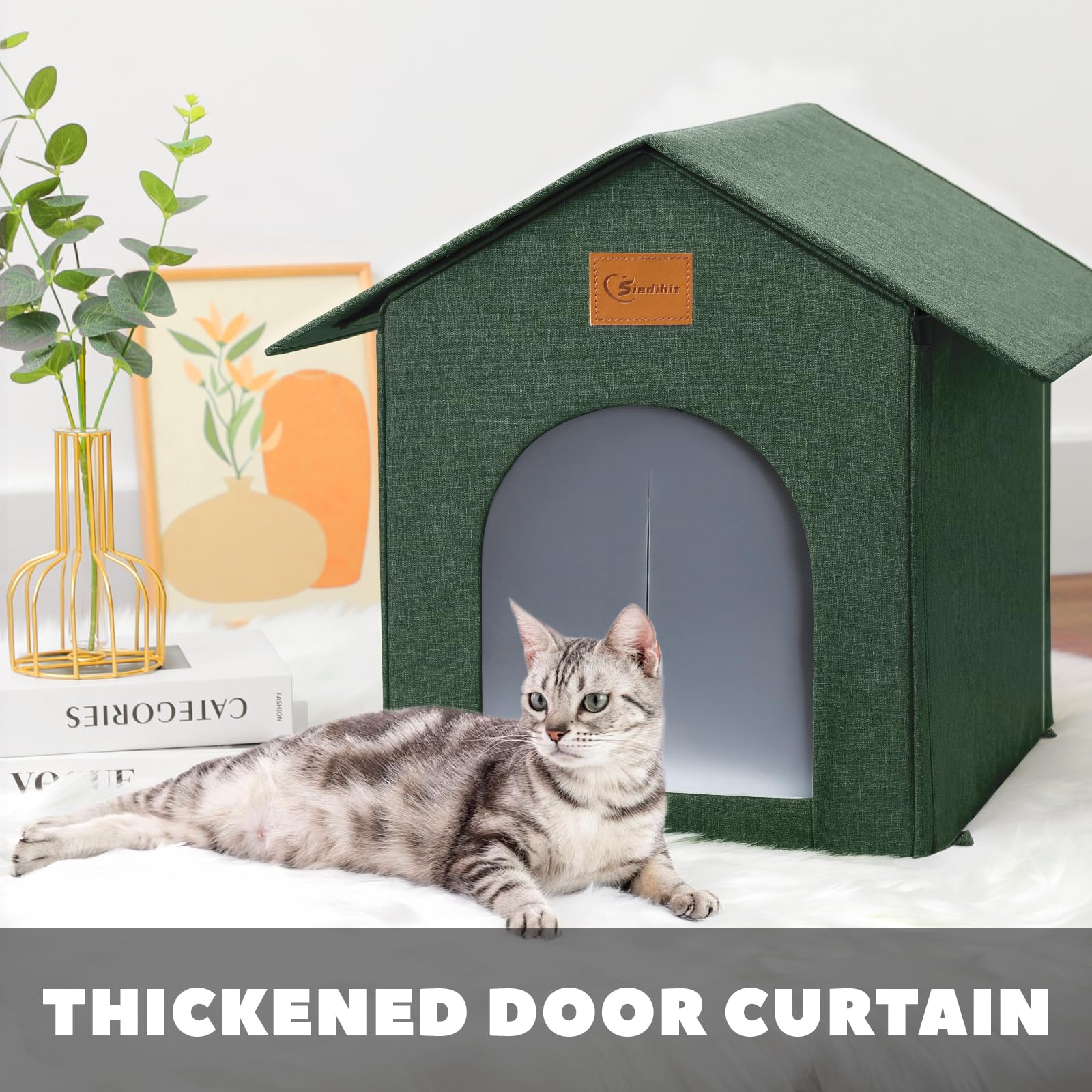 Siedihit outdoor cat house TPU coating and interior plates block moisture