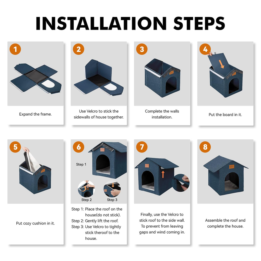 Siedihit outdoor cat house under eaves placement demonstrates weather-smart shelter.