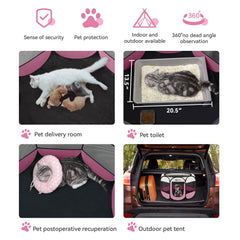 Siedihit pink playpen door rolled up for easy entry and exit