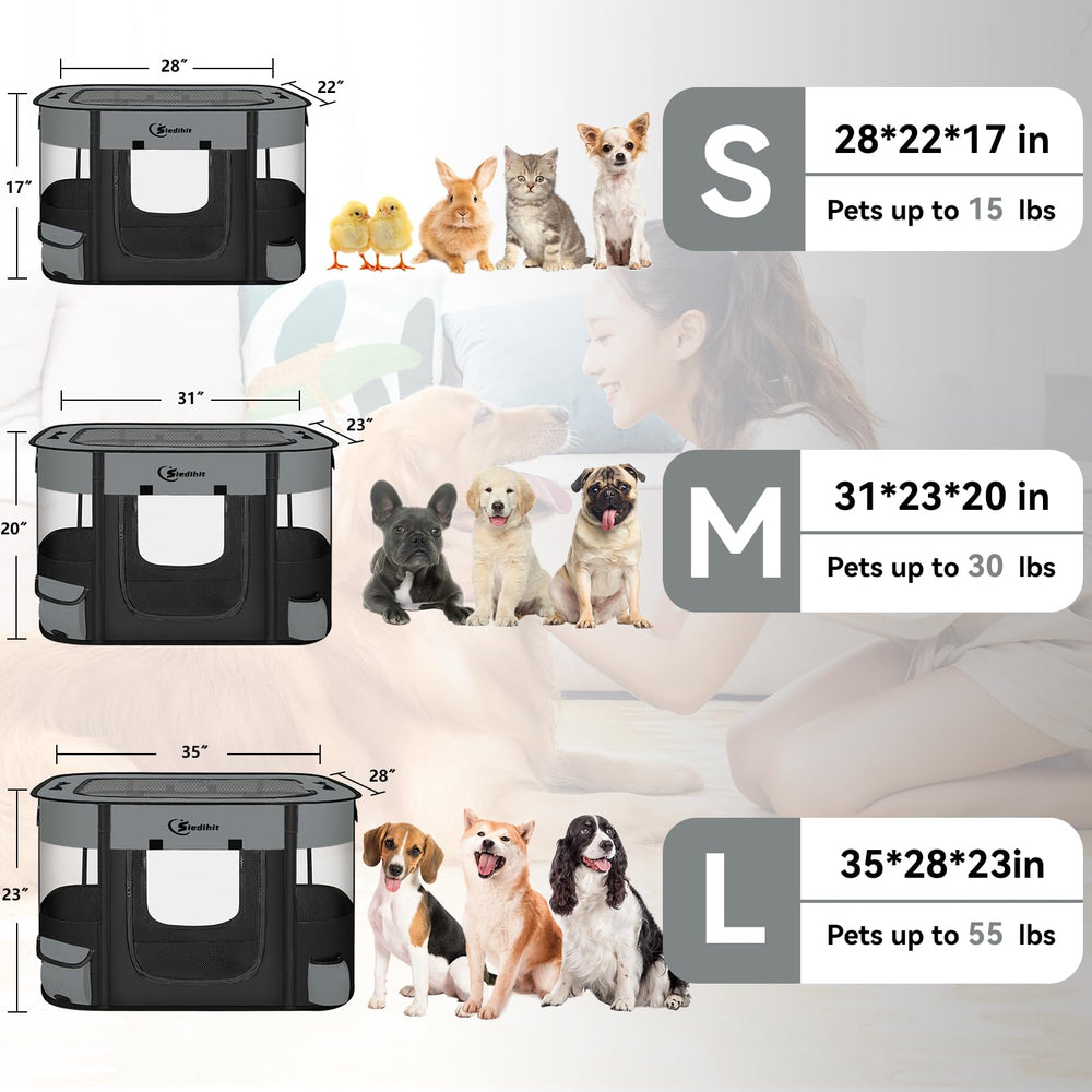 Siedihit playpen foldable setup highlights quick installation for portable use.