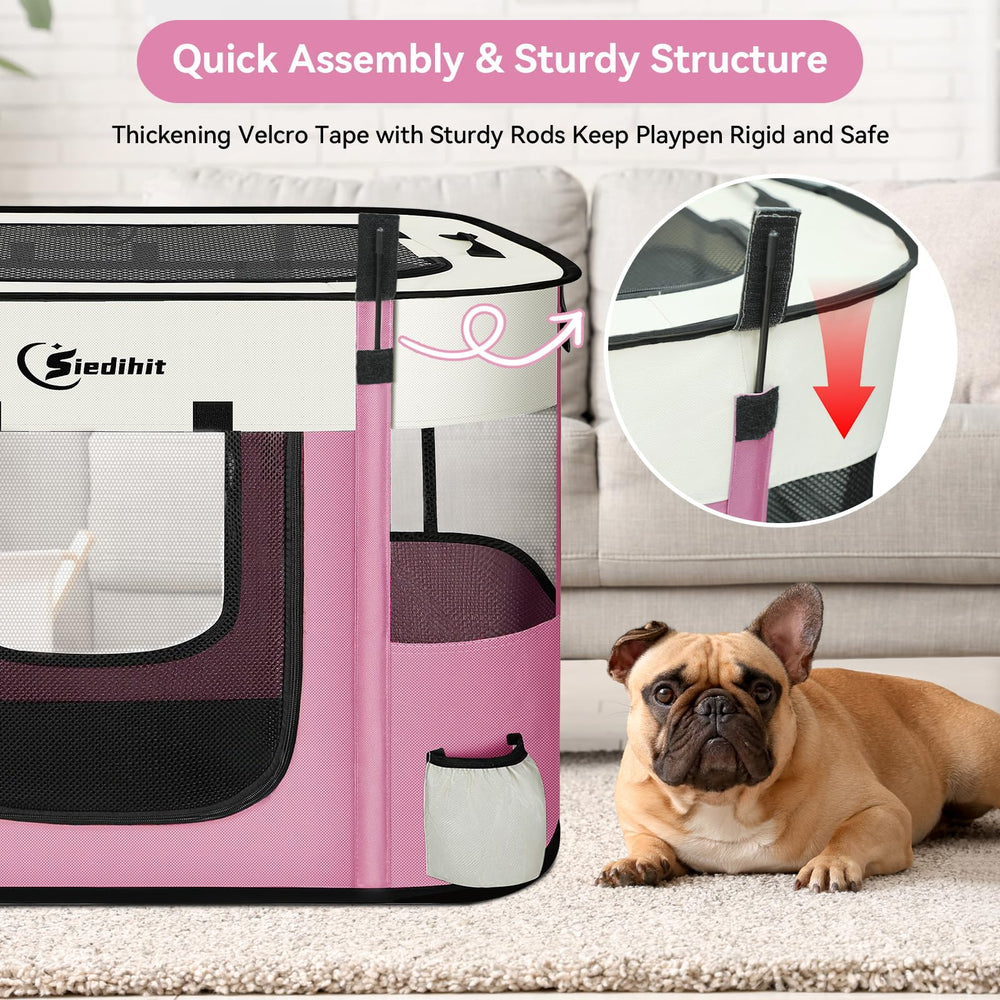 Siedihit playpen foldable-case highlights easy storage after outdoor use.