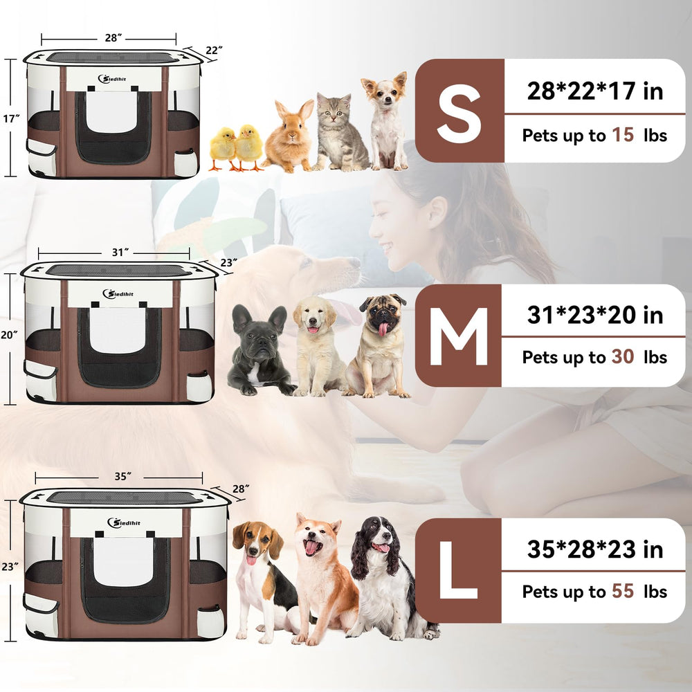 Siedihit playpen folded carry-case for easy storage and transport.