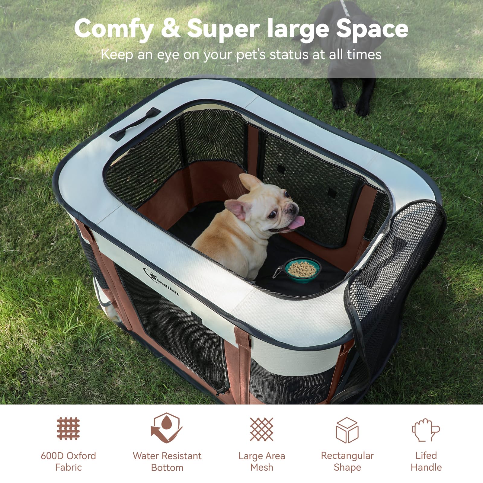 Siedihit playpen medium size 31x23x20 inches for puppies and kittens.