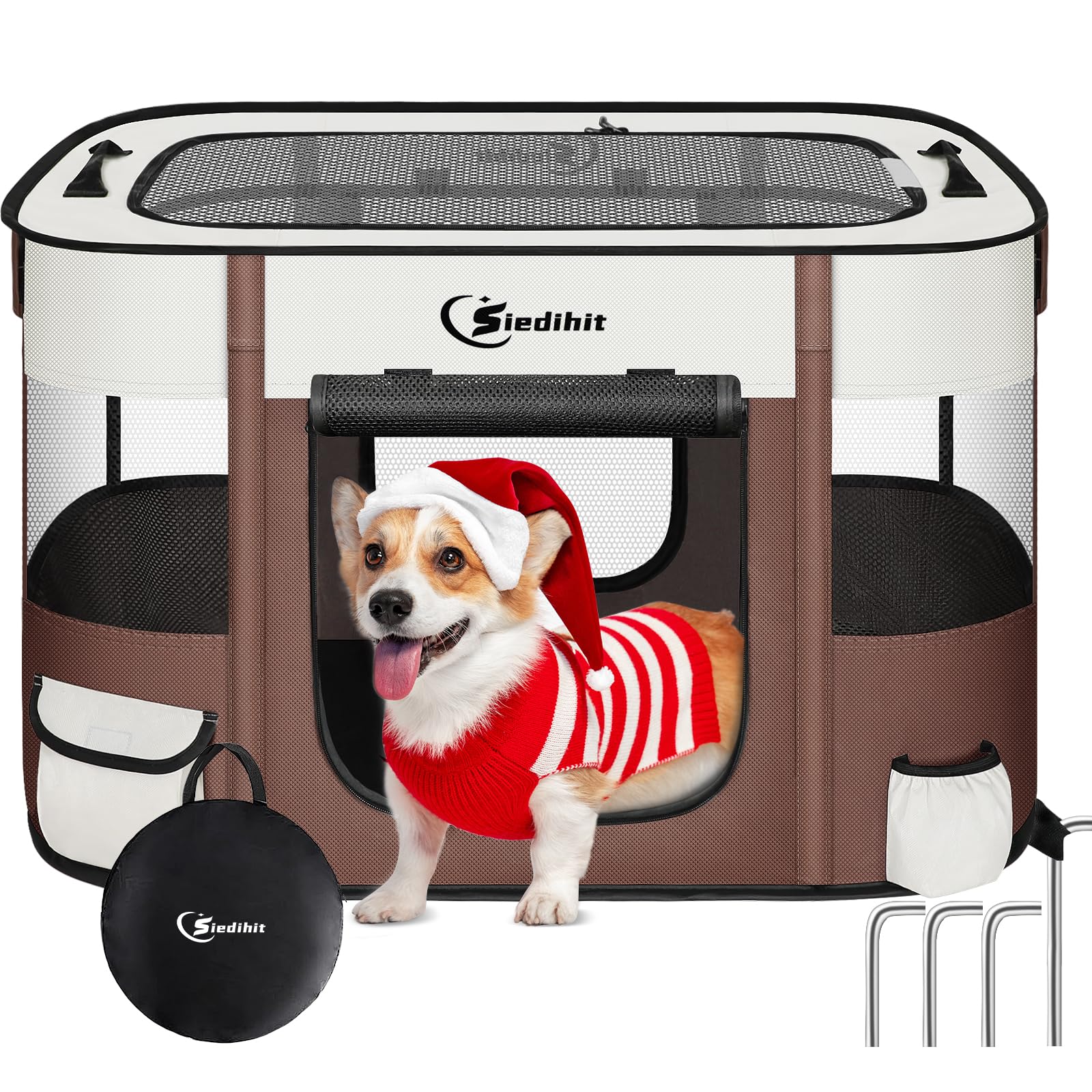 Siedihit playpen mesh 360-degree view keeps pets visible and safe.
