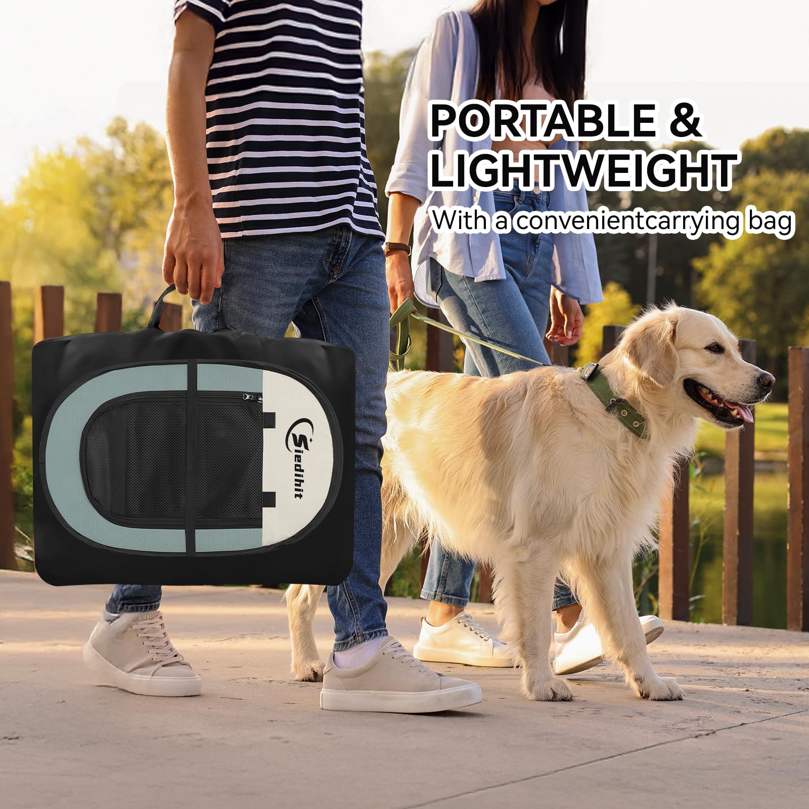 Siedihit playpen secure door for controlled entry and pet safety.