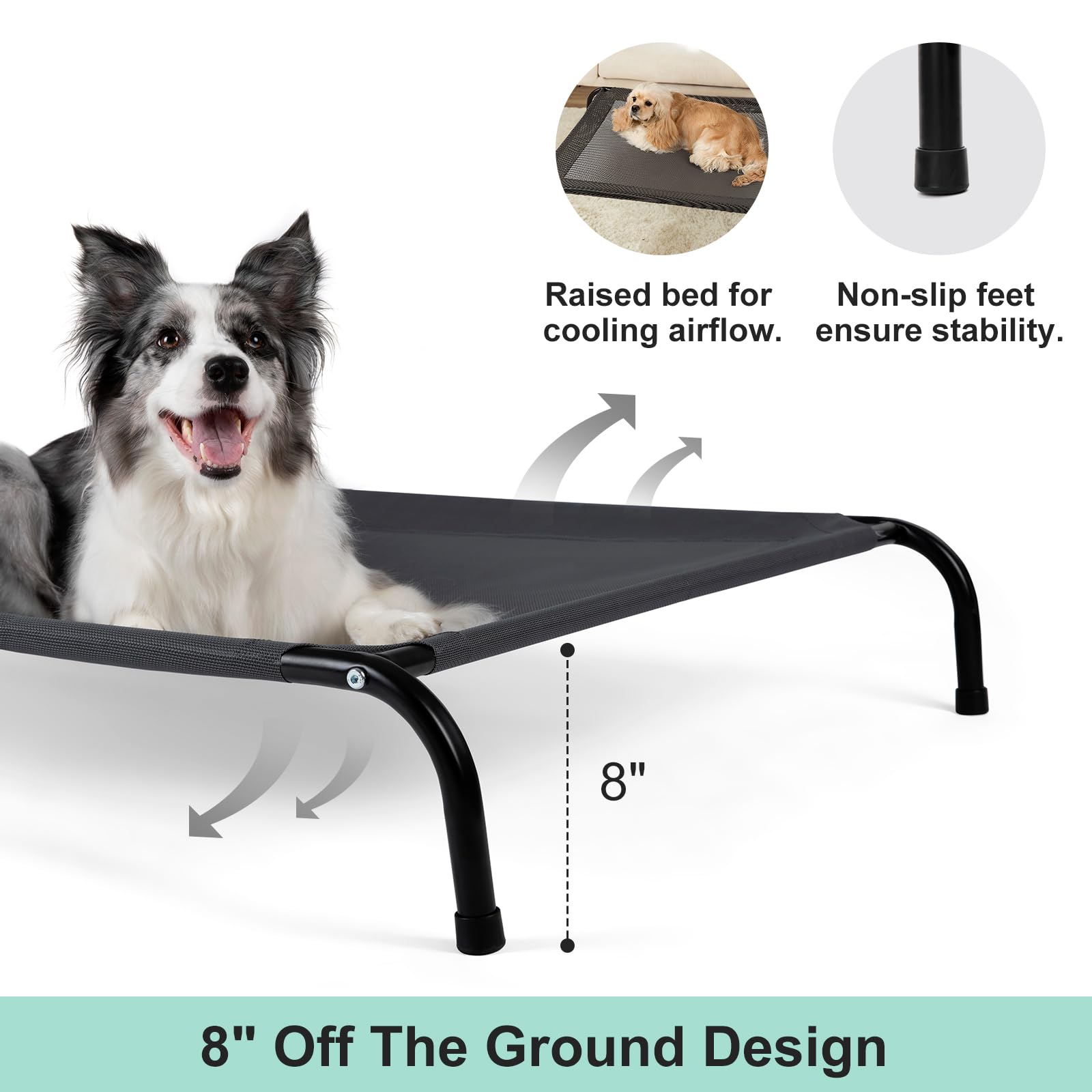 SIEMOUR 34x22x8 inch dog bed fits compact spaces for versatile placement.
