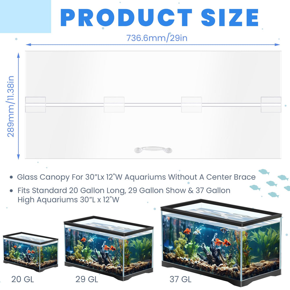 Sieral aquarium canopy transparency enables bright viewing with enhanced light entry for vibrant displays.