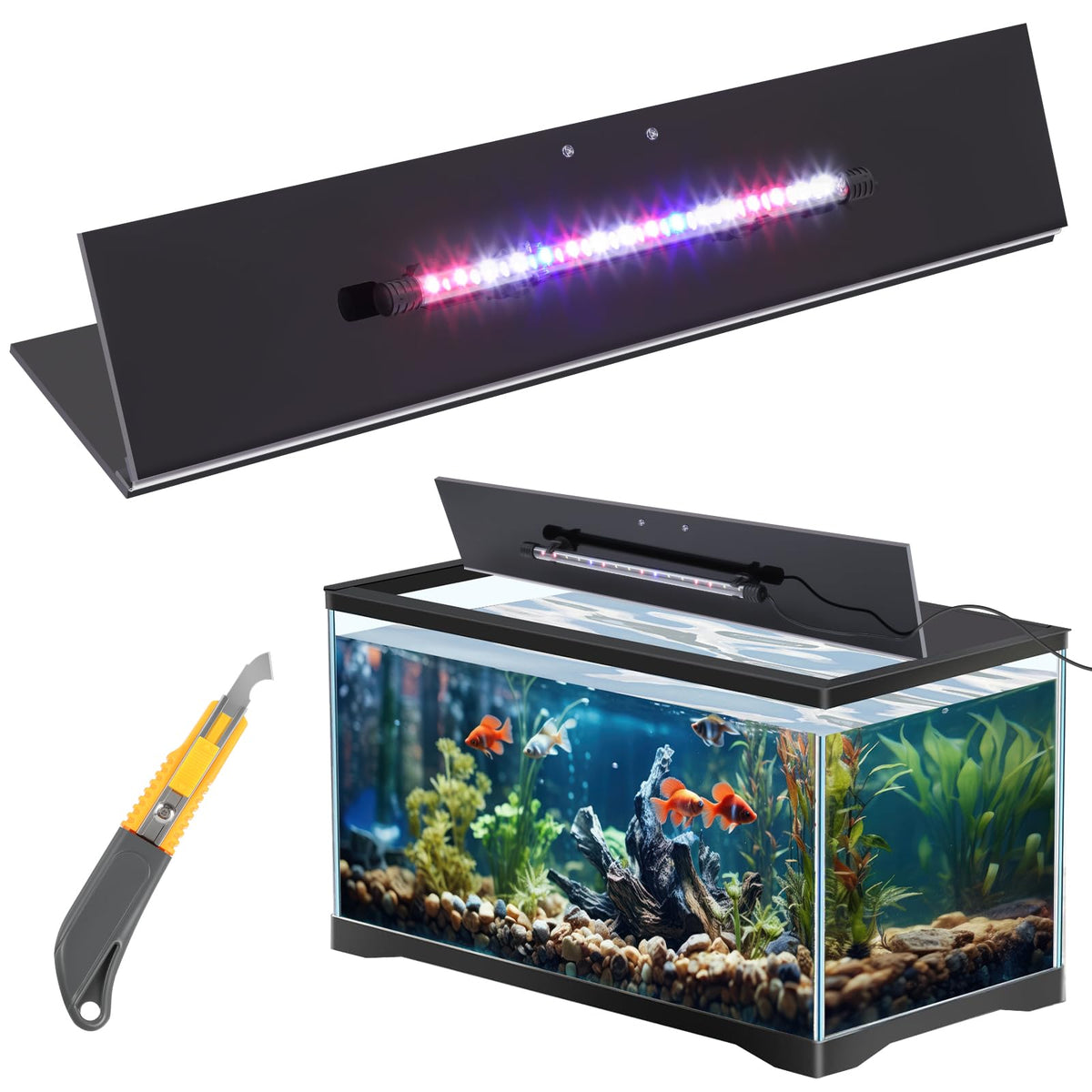 Sieral aquarium lid polycarbonate canopy provides durable protection and clear viewing.