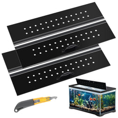 Sieral aquarium canopy 2-piece side view highlights durable polycarbonate lid for spill protection