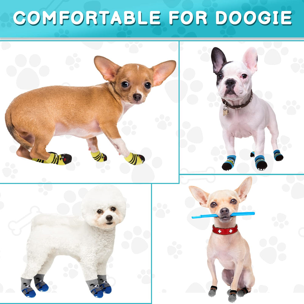 Sieral dog socks floral brighten playtime while protecting hardwood floors.
