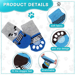 Sieral dog socks gingham-dot add color while keeping paws clean and cozy.
