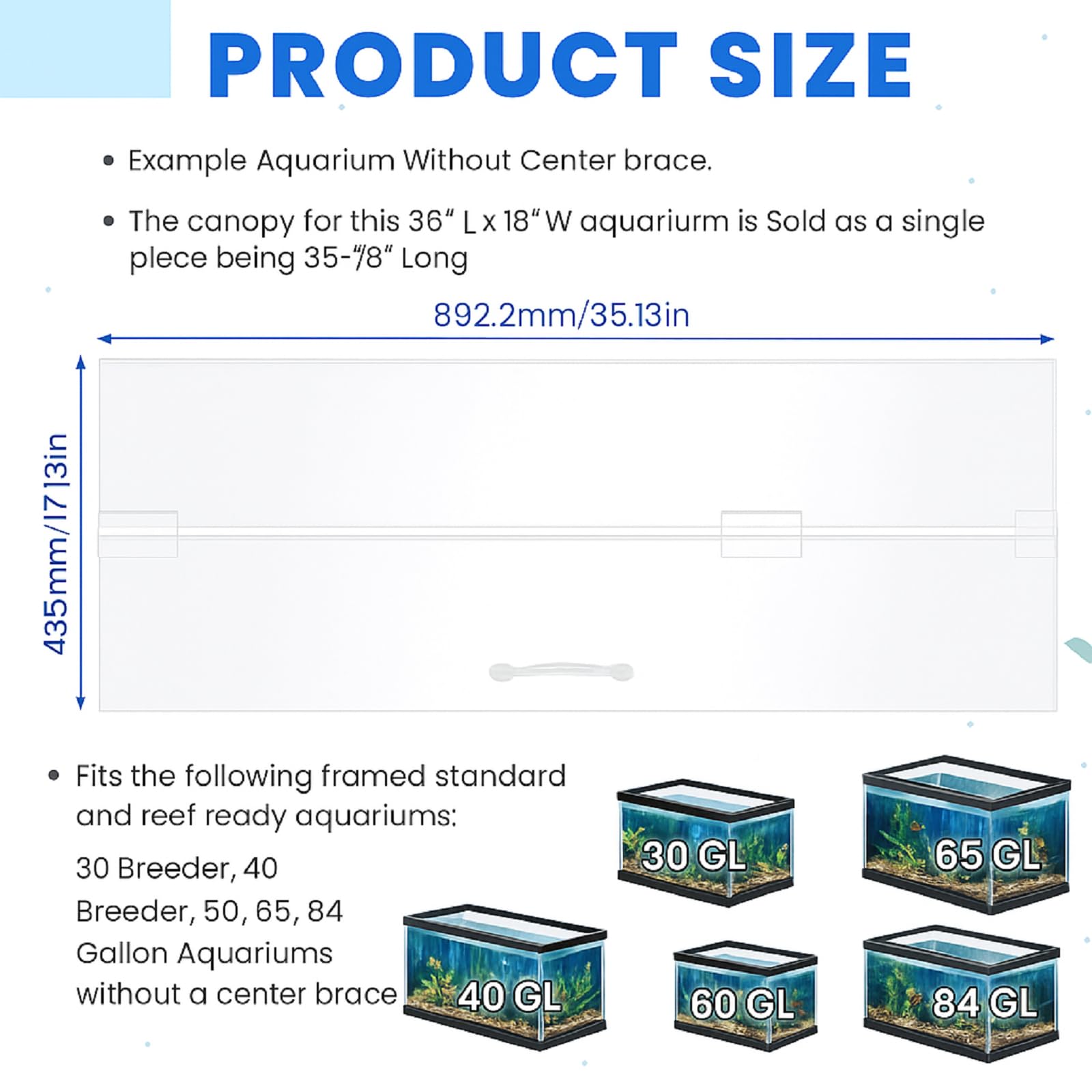 Sieral LED light for aquarium canopy provides bright, even tank illumination.